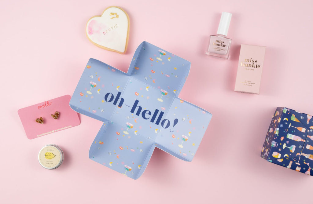 oh-hello! gift box with nail polish, earrings and lip balm