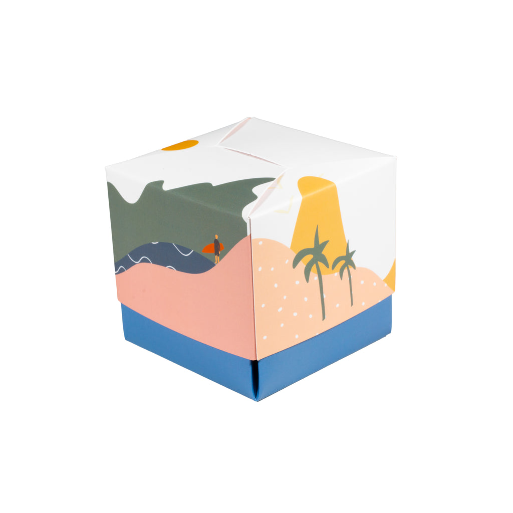 Gift box with beach illustration