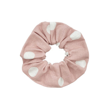 Linen Scrunchie - Pink Dots