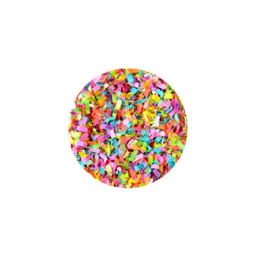 Brightly coloured confetti