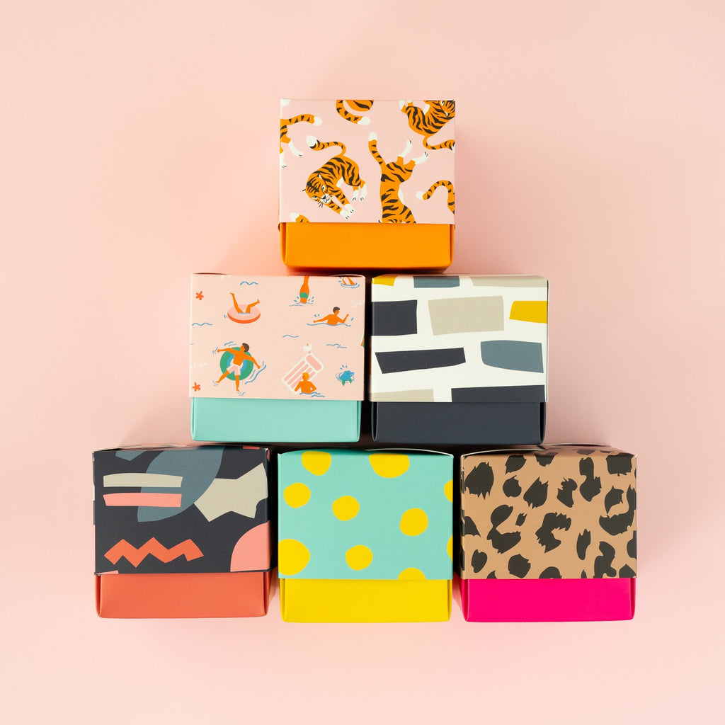 Stack of illustrated gift boxes